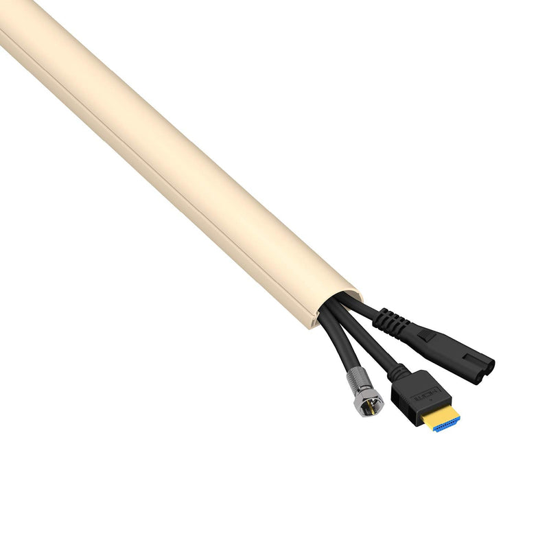  [AUSTRALIA] - D-Line 78" Cord Cover, Half Round Cable Raceway, Paintable Self-Adhesive Cord Hider, TV Wire Hider, Electrical Cord Management - 2X 1.18 (W) x 0.59" (H) x 39" Lengths (Medium, Mini) - Beige Medium 2-Pack