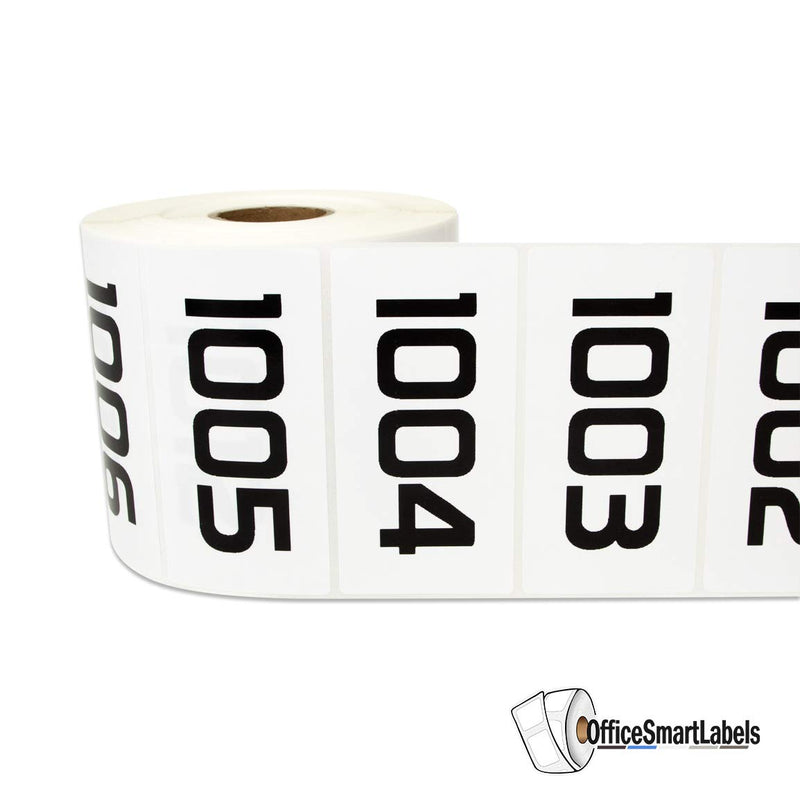 1000 Labels - 1001 to 2000 Consecutive Number Stickers for Inventory Counting Quality Control (3 x 1.5 inch - 1 Roll) - LeoForward Australia