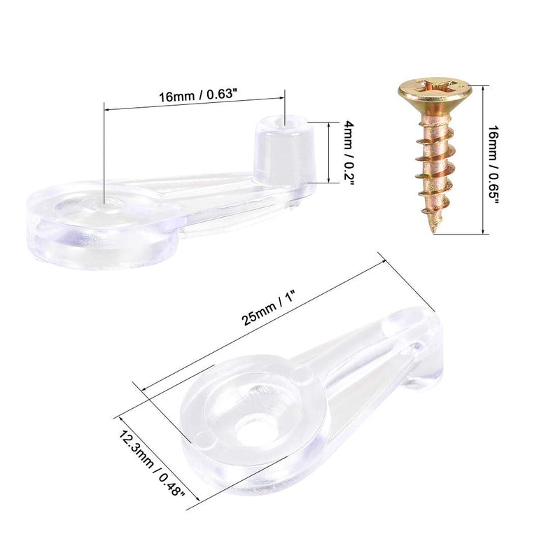  [AUSTRALIA] - uxcell Glass Retainer Clips Kit, 1inch Cabinet Glass Door Clips Holder with Screws for Cabinet Door, Windows, Mirrors, 20Set