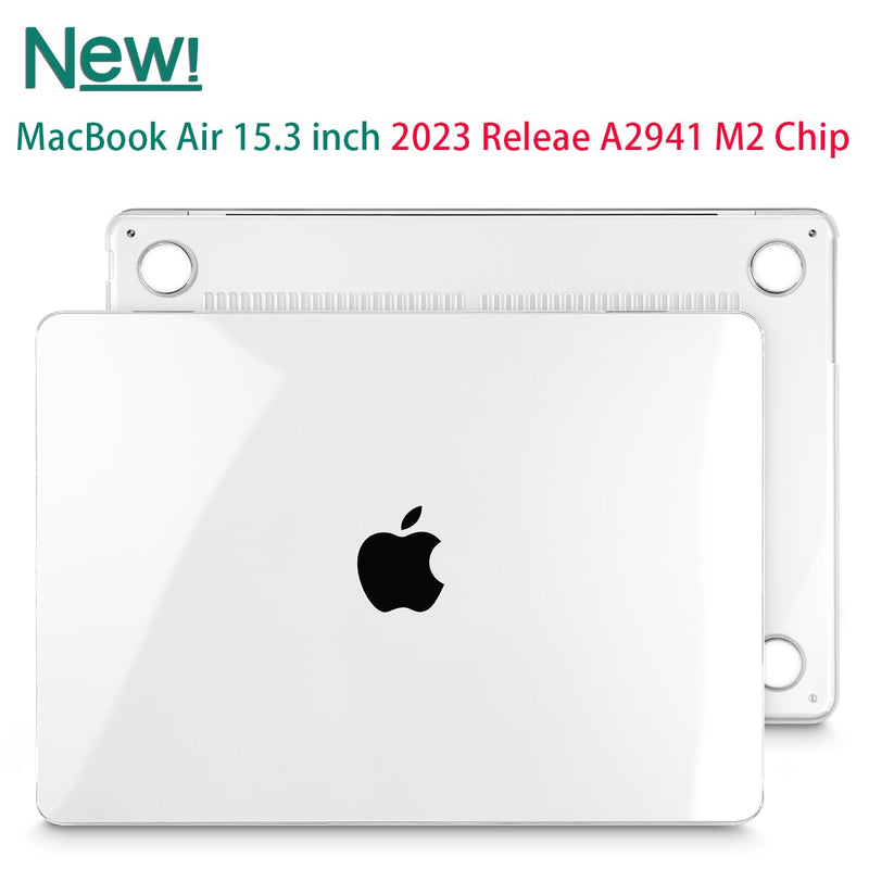  [AUSTRALIA] - May Chen MacBook Air 15 inch M2 Case A2941 2023 Release, Plastic Hard Shell Case with Keyboard Cover & Screen Protector for MacBook Air 15 M2 Chip & Liquid Retina Display Touch ID - Crystal Clear