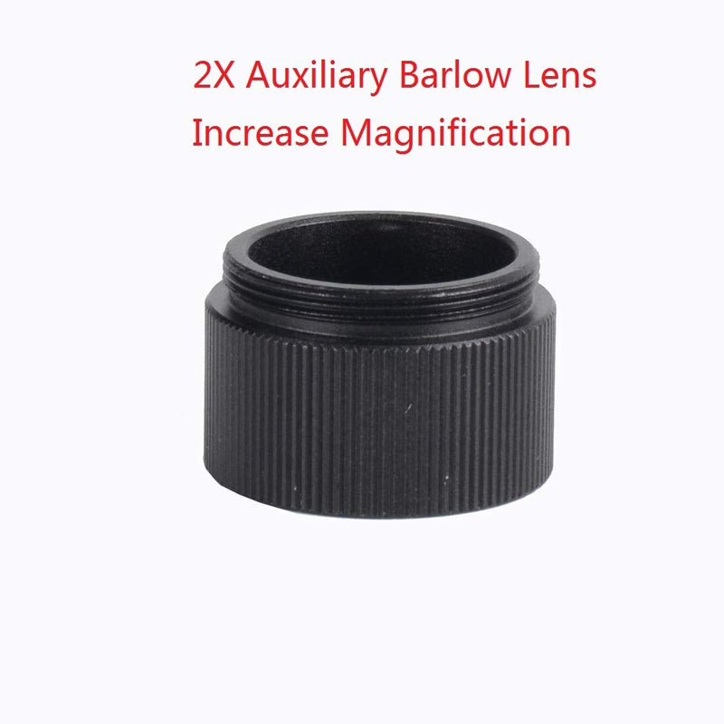  [AUSTRALIA] - 2X Auxiliary Objective Barlow Lens Double Magnification for 100X/120X/150X Zoom Monocular Zoom C-Mount Adapter