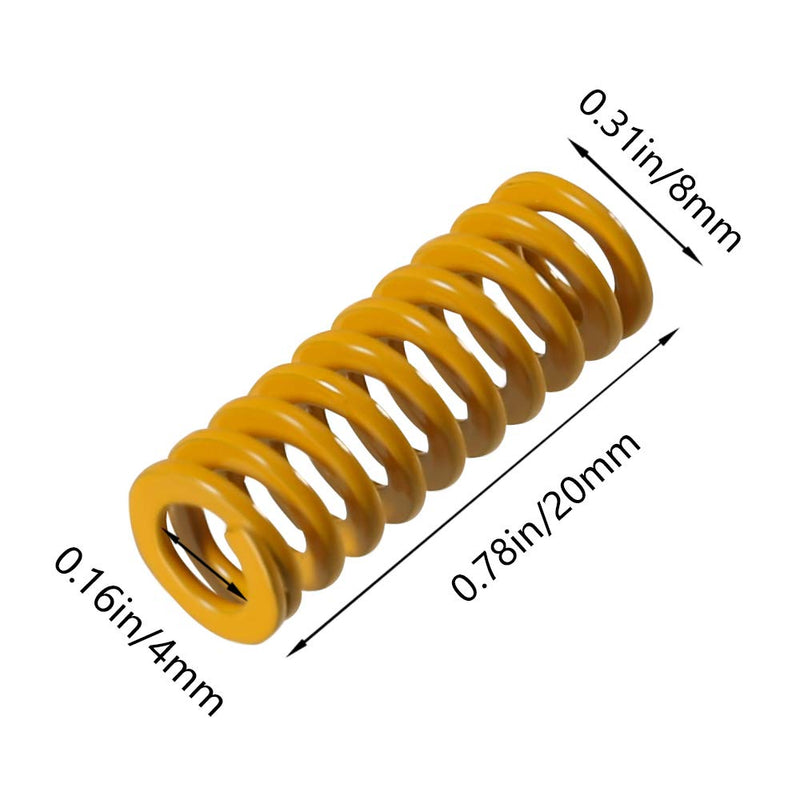  [AUSTRALIA] - Aokin 3D Printer Heat Bed Springs, 8mm OD 20mm Length Compression Mould Die Springs Light Load for Creality Ender 3, Ender 3 Pro, Ender 3 V2, Ender 3S 3D Printer, 10 Pcs