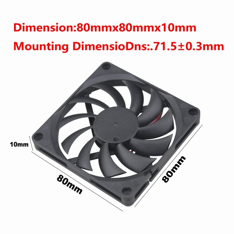  [AUSTRALIA] - Pocaton 5V USB DC Cooling Fan 80mm x 80mm x10mm Computer Case Fan PC Latop CPU Fan Cooler Heatsink