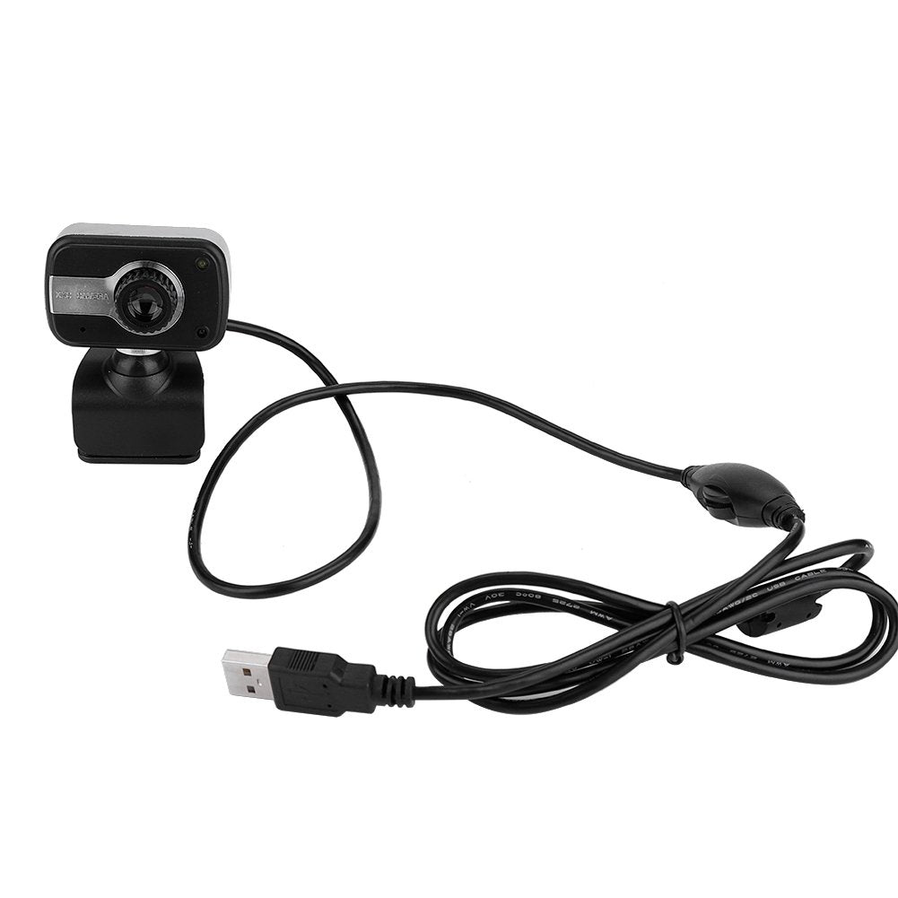  [AUSTRALIA] - Webcam with Microphone, 640 x 480/0.3Mp USB Camera with Clamp Mount Support 360° Rotation and 30° Vertical Adjustment Suitable for Desktop PC Laptop