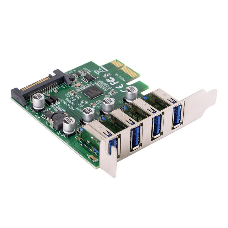  [AUSTRALIA] - Xiwai Low Profile 4 Ports PCI-E to USB 3.0 HUB PCI Express Expansion Card Adapter 5Gbps for Motherboard Low Profile Bracket