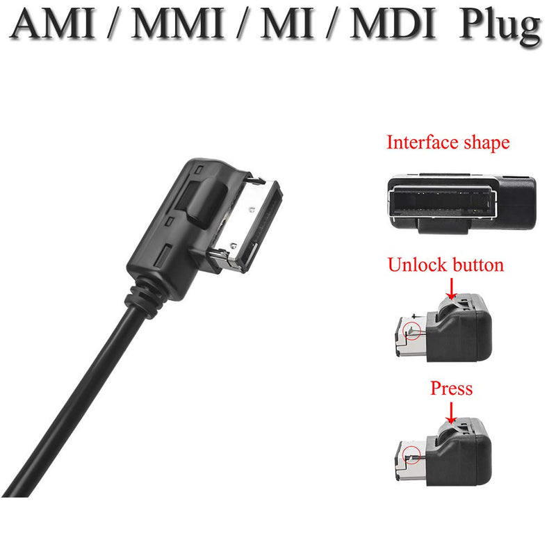 Yoper Bluetooth 5.0 Adapter Compatible with Audi A3 A4 A5 A6 A7 S3 S4 Q3 Q5 Q7 Volkswagen VW Skoda 2G 3G 3G+ AMI MMI Port Cable Music Play Connector Works with Apple iPhone iPod Android Device - LeoForward Australia