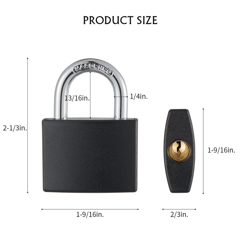  [AUSTRALIA] - CINCINNO 8 Pack Locks with Keys, 1-9/16" Covered Aluminum Weatherproof Padlock Keyed Alike for Gym Locker, Luggage, and Cases 8*S40mm