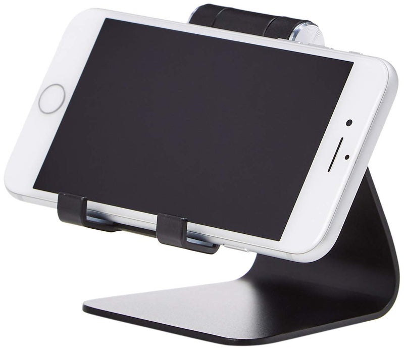  [AUSTRALIA] - Amazon Basics Adjustable Aluminum Cell Phone Desk Stand for iPhone and Android, Black