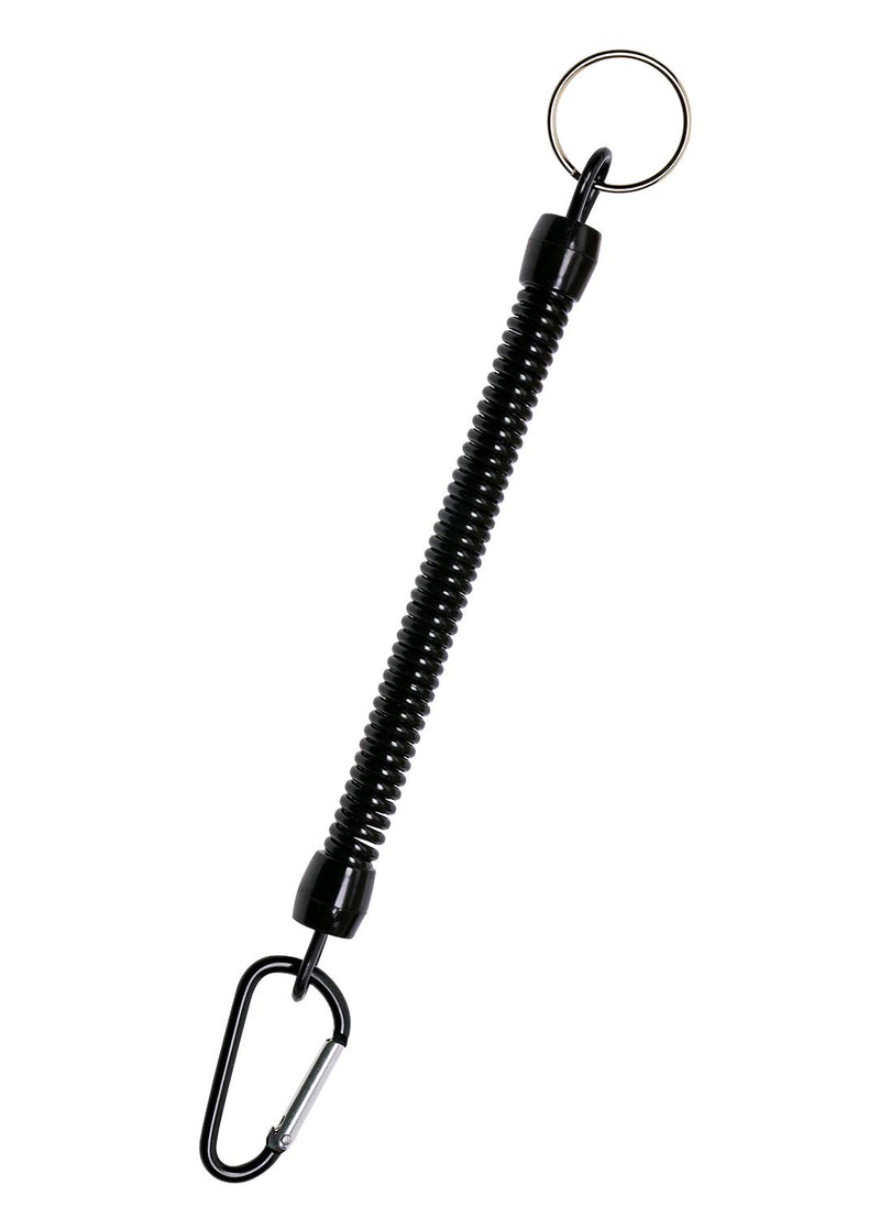  [AUSTRALIA] - Mini Skater 6.89 inch Black Fishing Lanyards Retractable Spiral Spring Lanyard Boating Rope Safety Wire Coiled Tether with Buckle for Pliers Grippers Fish Tackle Tools (20) 20