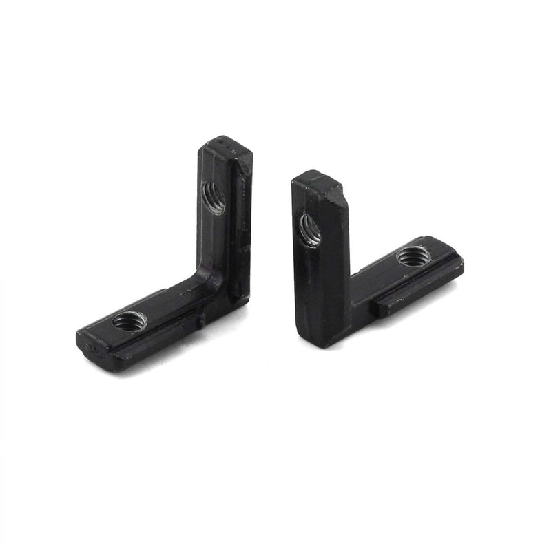 PZRT 8-Pack Black T Slot L-Shape Corner Bracket, 90 Degree Aluminum Profile Interior Joint - with M5 Screws,Suitable for 6mm Slot 2020 Series Aluminum Extrusion Profile - LeoForward Australia