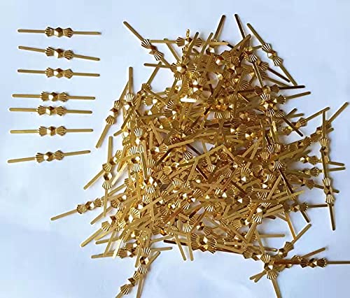  [AUSTRALIA] - 500pcs Chandelier lamp Part connectors chlips Bowtie pins 33mm for Fastening Crystals Bead Parts Chandelier Replacements Lighting Accessories (Gold)