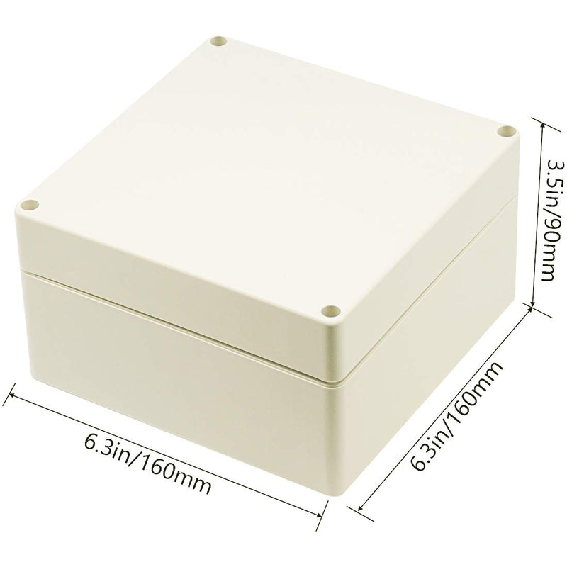  [AUSTRALIA] - Zulkit Junction Box ABS Plastic Dustproof Waterproof IP65 Universal Electrical Boxes Project Enclosure Gray 6.3 x 6.3 x 3.54 inch (160 x 160 x 90 mm) 6.3" x 6.3" x 3.54"