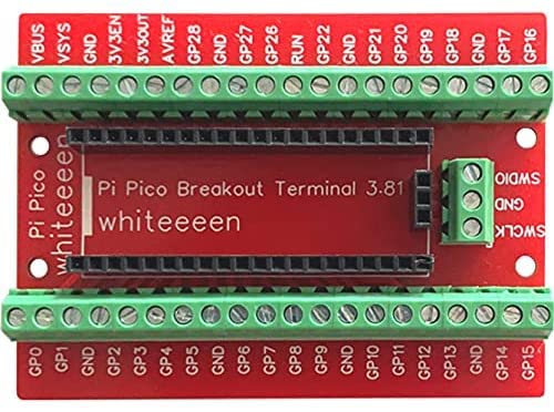  [AUSTRALIA] - whiteeeen pi pico Breakout Terminal 3.81 for Raspberry pi pico Board… (2 pcs) 2 pcs