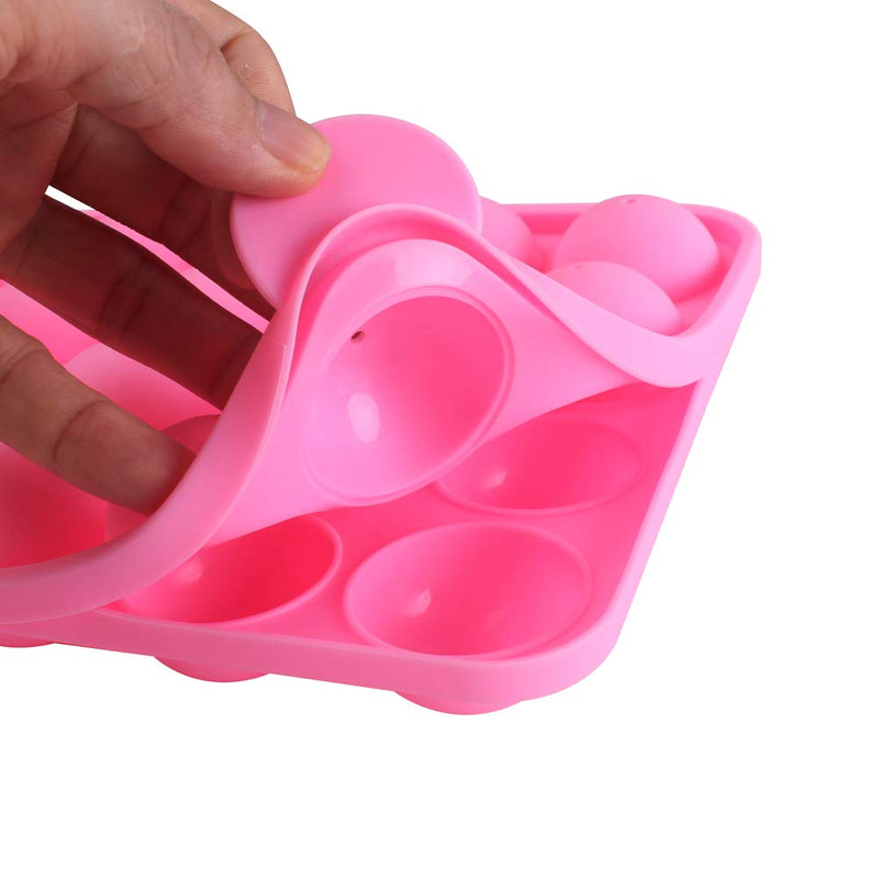  [AUSTRALIA] - Z ZICOME 20 Cavity Silicone Pink Lolly Pop Party Cupcake Baking Mold Cake Pop Stick Mold Tray