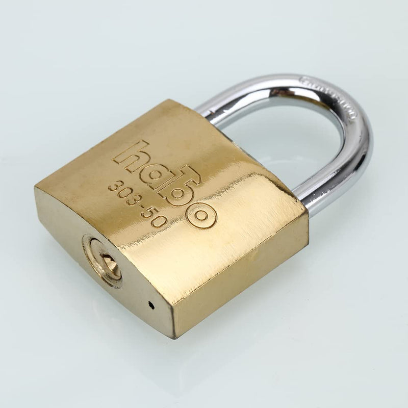  [AUSTRALIA] - Golden Steel Keyed Padlock of 2 Pack, Solid Lock with (50mm) Wide Lock Body, Keyed Padlocks for Sheds, Storage Unit School Gym Locker, Fence, Toolbox, Hasp Storage 50MM-2PACK