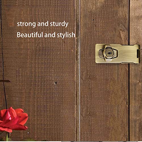  [AUSTRALIA] - 2 Packs Keyed Hasp Locks Twist Knob Keyed Locking Hasp for Small Doors, Cabinets and More,Stainless Steel Steel, Hasp Lock Catch Latch Safety Lock Door Lock with Keys (3inch, Bronze) 3inch