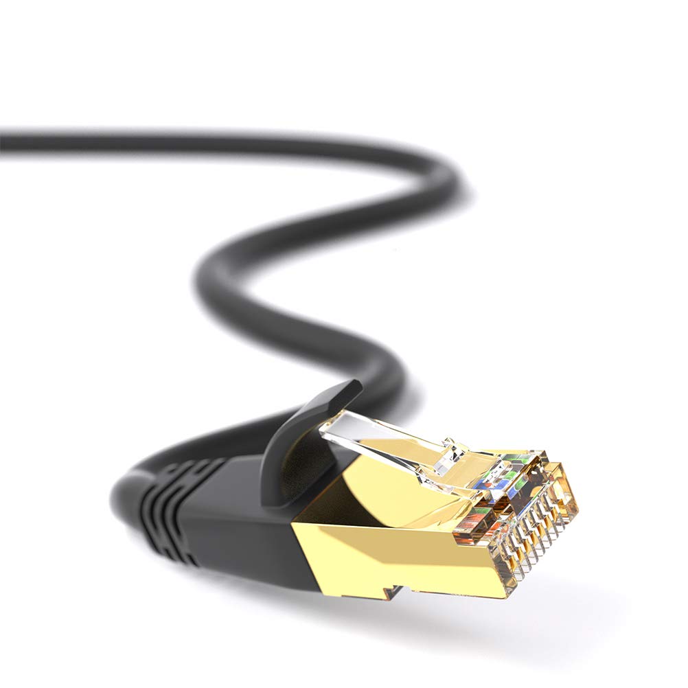  [AUSTRALIA] - Network Cable, Shielded Ethernet Cable, Cat8 10 Feet (2 Pack), Gold Plated RJ45 Connectors, 26AWG Cat8 Network Cable, Weatherproof 40Gbps 2000Mhz S/FTP LAN Cables for Gaming, Xbox, Modem, Router, PC