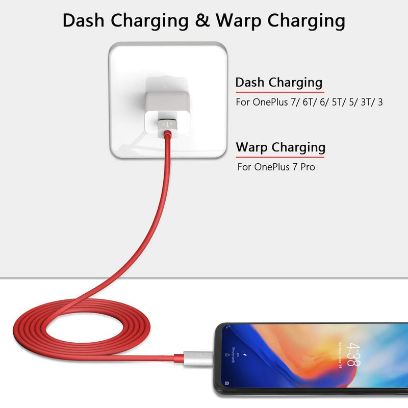  [AUSTRALIA] - COOYA Dash Charge Cable Replacement for OnePlus 7 6T 6 5 5T, 65W 80W SUPERVOOC Charge for OnePlus 11 10 Pro/Nord 2T/N20/N30 Warp Charge for OnePlus 7 Pro 7T 8 Pro, 6ft 2Pack USB C Charging Data Cable