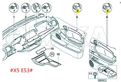 Rexka 20pcs Interior Trim Moulding Door Retainer Trim Finisher Clips E46 E90 E91 X5 Compatible with BMW E46 E90 E91 E92 320i 323i 325i 328i 330i M3 X5 E53 07149158194 - LeoForward Australia