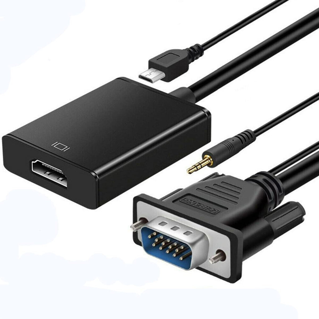 [AUSTRALIA] - Vga to Hdmi,VGA to HDMI Adapter with Audio,VGA Input to HDMI Output with 3.5mm Audio Jack Compatible for Computer, Desktop, Laptop, PC, Monitor, Projector, HDTV VGATOHDMI