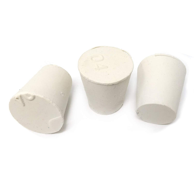  [AUSTRALIA] - Honbay 10PCS 4# Tapered White Solid Rubber Stopper Rubber Plug, 26x19x28mm