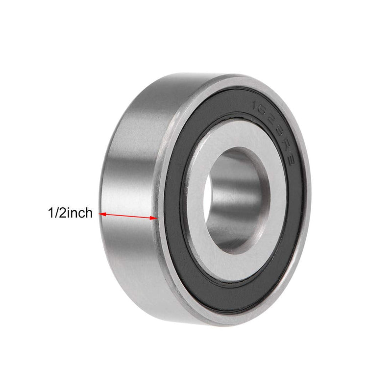  [AUSTRALIA] - uxcell 1628-2RS Deep Groove Ball Bearings Z2 5/8 X 1-5/8 X 1/2inch Double Sealed Chrome Steel 2 Pcs 5/8"x1-5/8"x1/2"