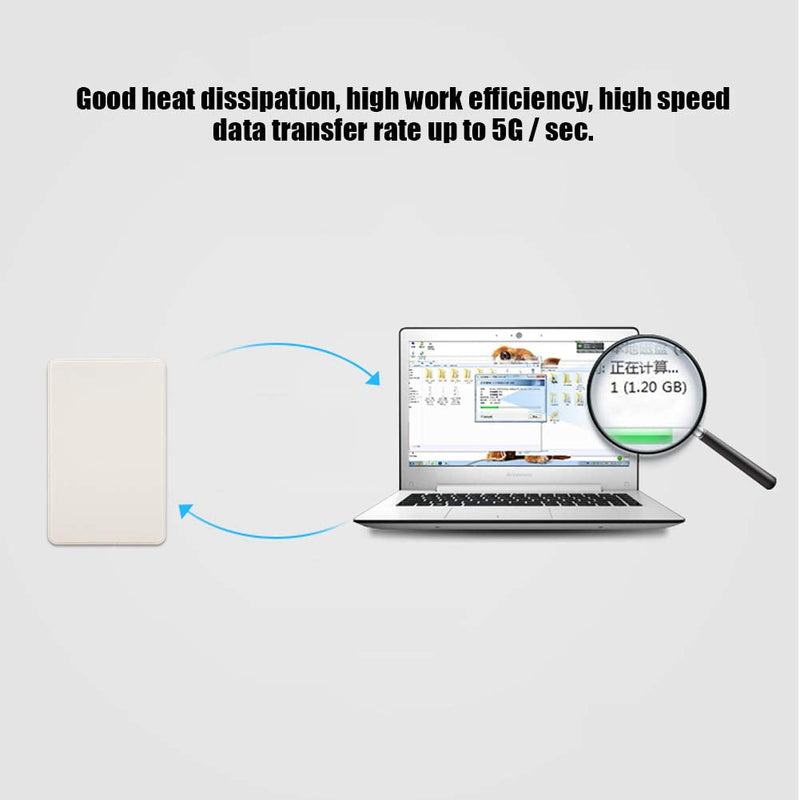  [AUSTRALIA] - Hard Drive Enclosure, W25Q730M 2.5in 2TB HDD Portable External Hard Drive Enclosure USB 3.0 SATA Mobile Hard Disk Box for Desktop Laptop Computer(White) white