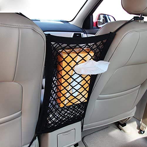  [AUSTRALIA] - MICTUNING Universal Car Seat Storage Mesh/Organizer - Mesh Cargo Net Hook Pouch Holder for Bag Luggage Pets Children Kids Disturb Stopper