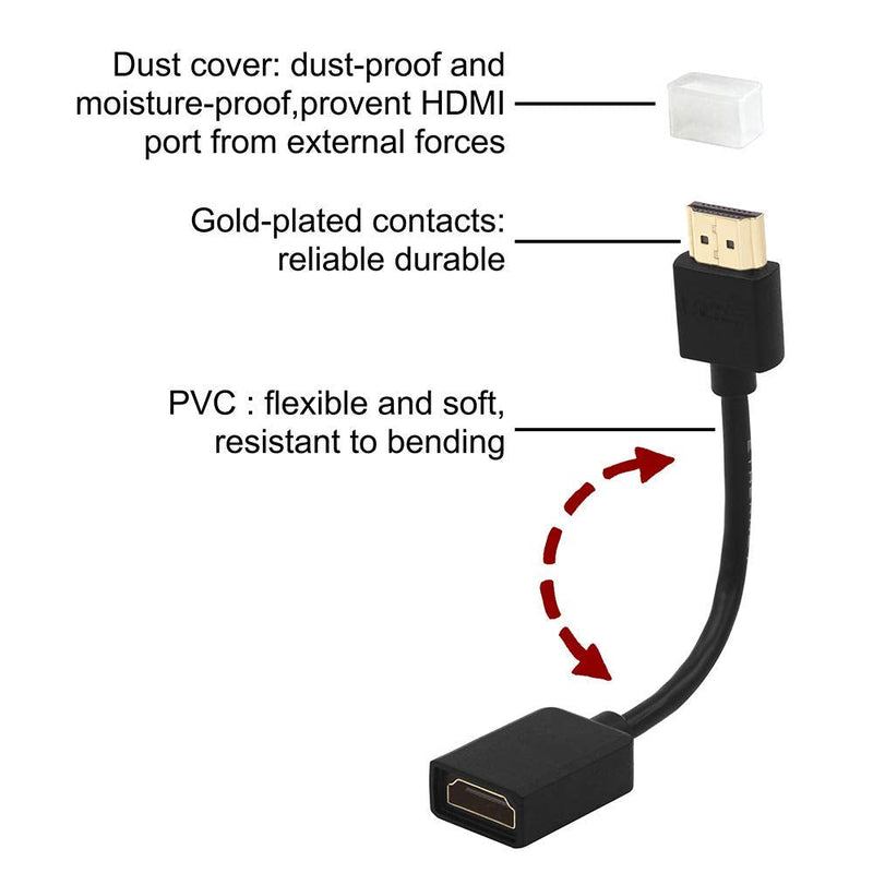  [AUSTRALIA] - VCELINK 2-Pack HDMI Swivel Adapter Male to Female Bundle with 2-Pack 8K HDMI Coupler Female to Female