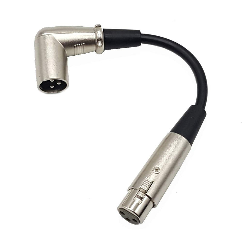  [AUSTRALIA] - MMNNE 10 Inch Right Angle XLR Male to XLR Female Patch Cable