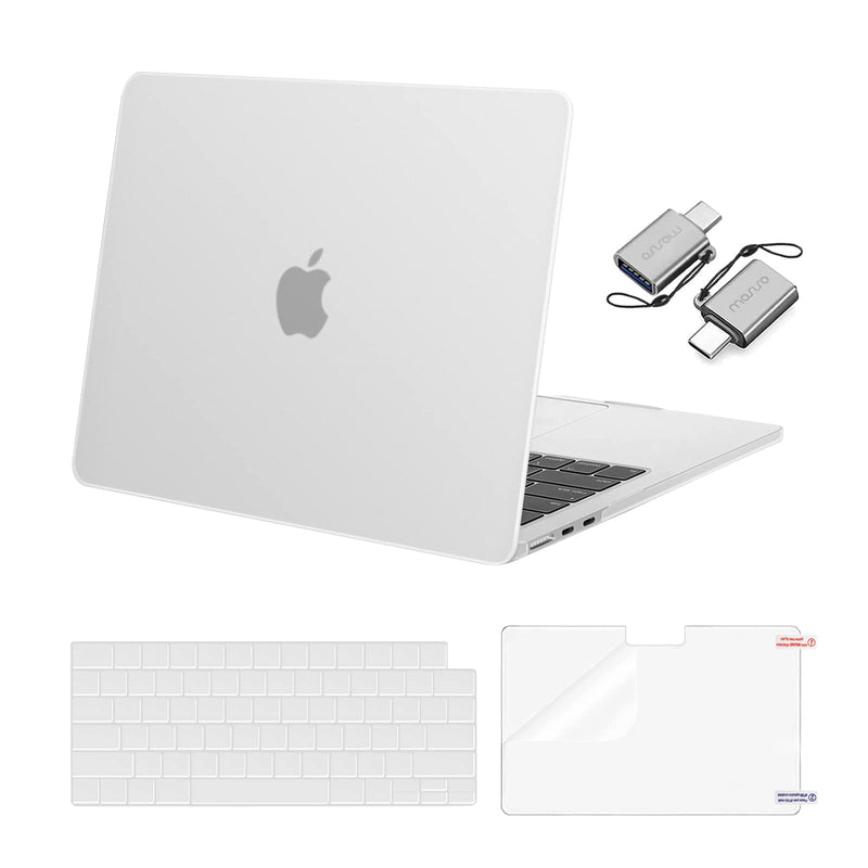  [AUSTRALIA] - MOSISO Compatible with MacBook Air 13.6 inch Case 2022 Release A2681 M2 Chip with Liquid Retina Display Touch ID, Plastic Hard Case&Keyboard Skin&Screen Protector&Type C Adapter 2 Pack, Frost