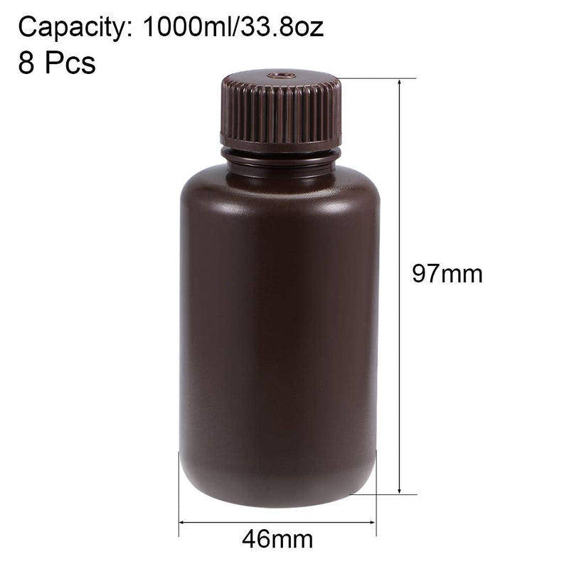  [AUSTRALIA] - uxcell Plastic Lab Chemical Reagent Bottle 100ml/3.4oz Small Mouth Sample Sealing Liquid Storage Container Brown 8pcs