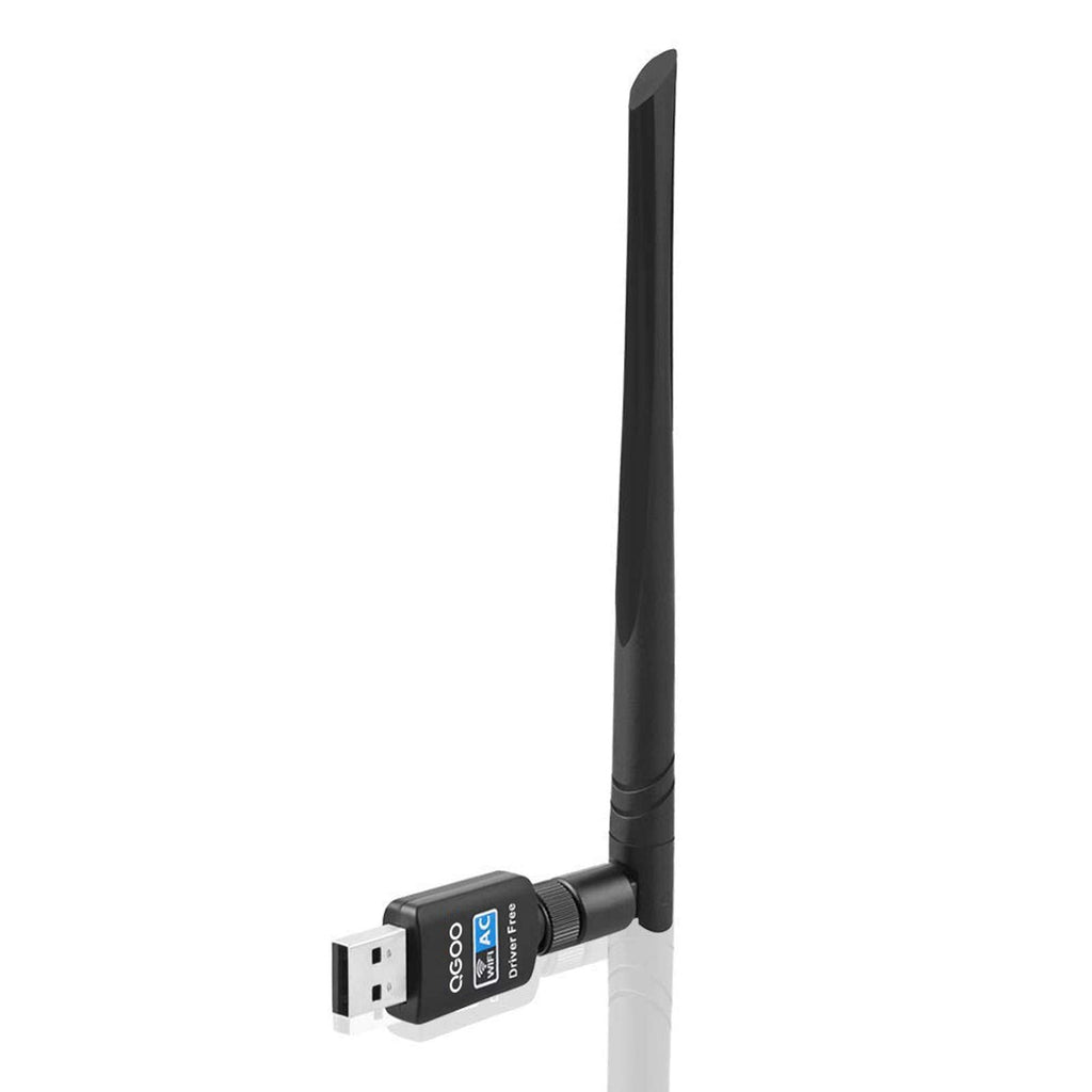  [AUSTRALIA] - QGOO WiFi Adapter ac600Mbps，Wireless USB Adapter 2.4GHz/5GHz Dual Band 802.11 ac Network LAN Card for Desktop Laptop PC Support Windows 11/10/8.1/8/7/XP/Vista/Mac OS10.9-10.15 (Without Drive) Grey