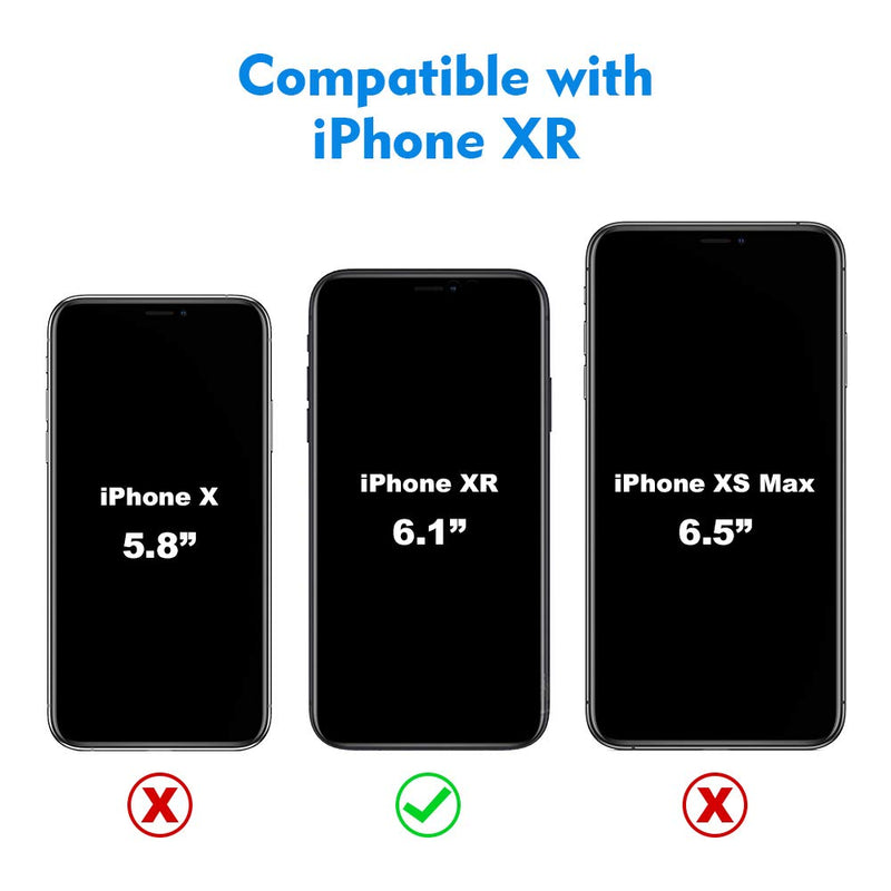 CellEver Compatible with iPhone XR Case, Clear Full Body Heavy Duty Protective Case Anti-Slip Full Body Transparent Cover Designed for iPhone XR 6.1 inch (2X Glass Screen Protector Included) - Black - LeoForward Australia