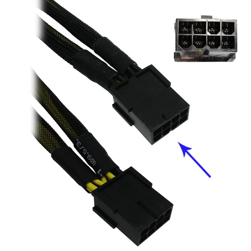  [AUSTRALIA] - COMeap GPU VGA PCIe 8 Pin Female to Dual 2X 8 Pin (6+2) Male PCI Express Power Adapter Braided Y-Splitter Extension Cable 9-inch(23cm) Sleeved x1pcs