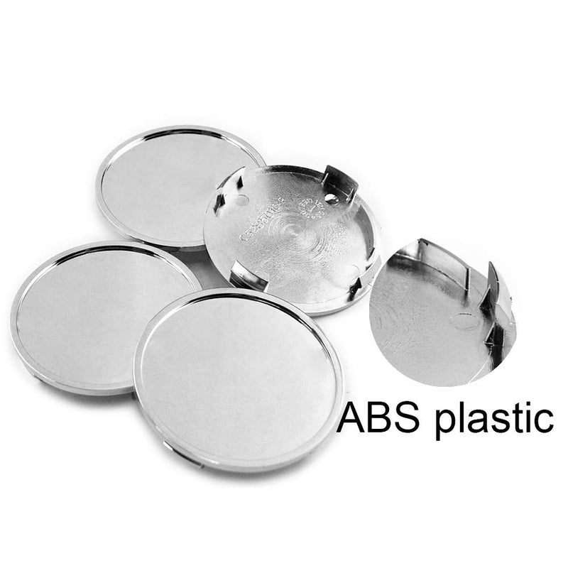 4pcs 76mm(2.99in)/72mm(2.83in) Wheel Hub Center Caps Silver ABS Base Auto Accessories Aftermarket - LeoForward Australia
