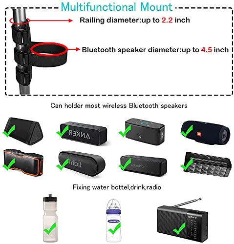  [AUSTRALIA] - Upgraded Portable Speaker Mount for Golf Cart Railing Bike,TOOVREN Wireless Bluetooth Speakers/Water Bottle Holder Adjustable Strap fit Most Speaker,Golf Cart Accessories Applicable to Rail/Cross bar