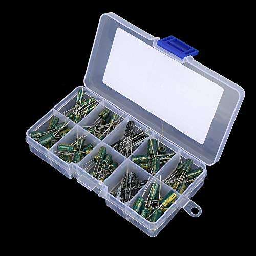 100pcs DIY High Grade Audio Capacitor Assorted Electrolytic Capacitors Kit 10 Values 10V-63V 10uf-470uf - LeoForward Australia