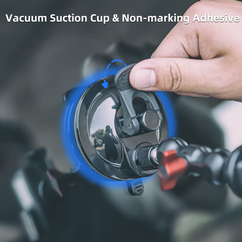  [AUSTRALIA] - SUREWO Suction Cup Car Mount for GoPro,Suction Cup Camera Car Mount with Metal Bracket Compatible with GoPro Hero 11,10,9,8,7,6,5,DJI Osmo Action 3 and Most Action Cameras Metal Suction Cup