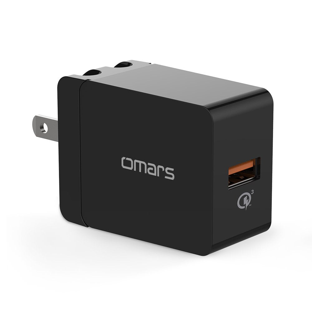  [AUSTRALIA] - USB Wall Charger Quick Charge 18W, QC 3.0 Adapter Omars Portable Travel iPhone Charger Plug Fast AC Power Adapter Compatible Samsung, iPhone X/8/7, iPad, AirPods Pro More