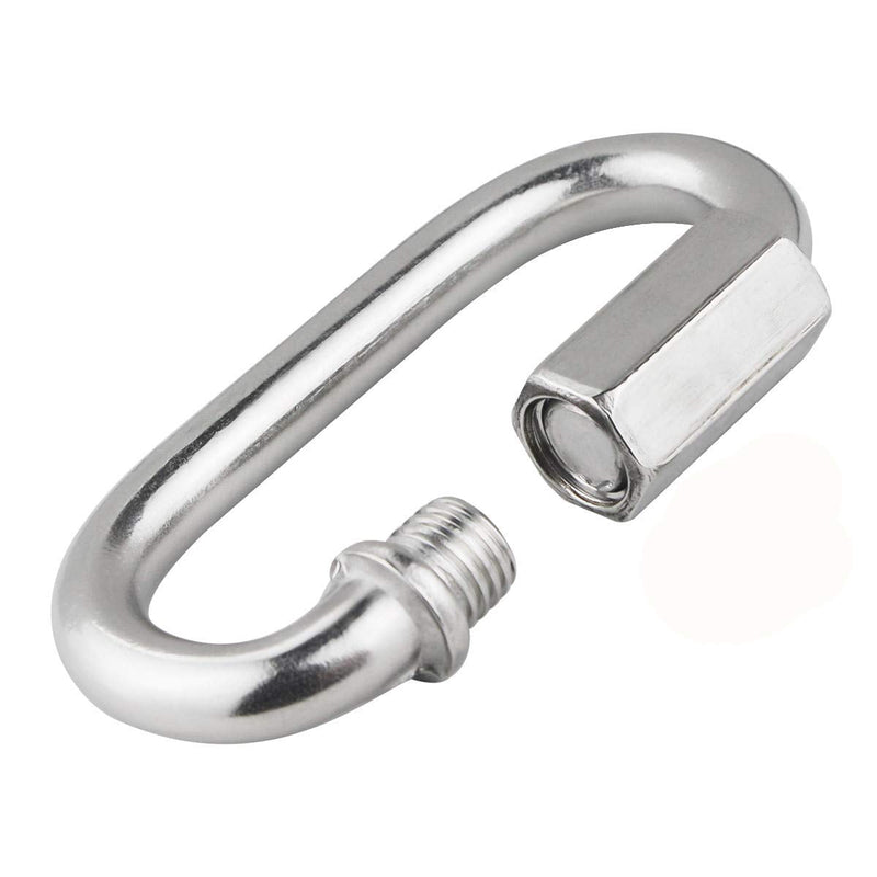  [AUSTRALIA] - BNYZWOT 304 Stainless Steel Quick Links D Shape Locking Quick Chain Repair Links M6 1/4 inch Pack of 15