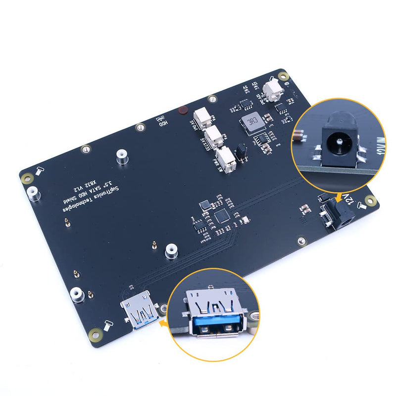  [AUSTRALIA] - DollaTek X832 3.5" SATA HDD Shield for Raspberry Pi 1 Model B+/ 2 Model B / 3 Model B / 3 Model B+ / 4 Model B
