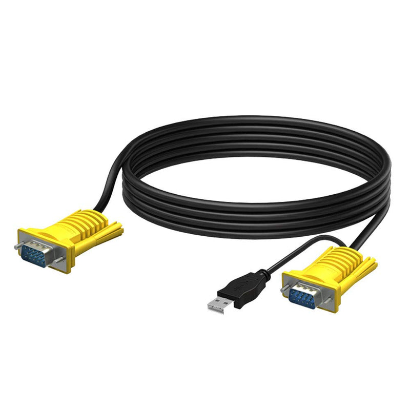  [AUSTRALIA] - RIJERUSB VGA KVM Cable,16 Feet, 16ft Connect with KVM Switches, USB Keyboard/Mouse Cable and Monitor Cable 5M