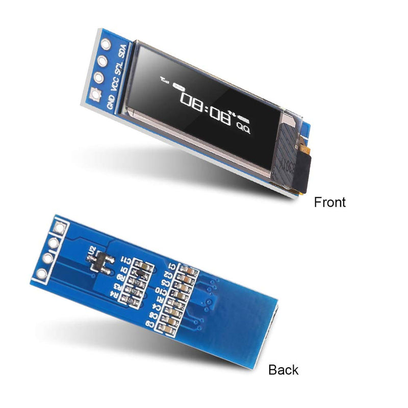  [AUSTRALIA] - DORHEA 10PCS 0.91'' 12832 IIC I2C OLED Display Module 0.91inch I2C 128x32 SSD1306 LCD Display Module White I2C OLED Screen Driver DC 3.3V/5V with 4 Pin Headers 10pcs white