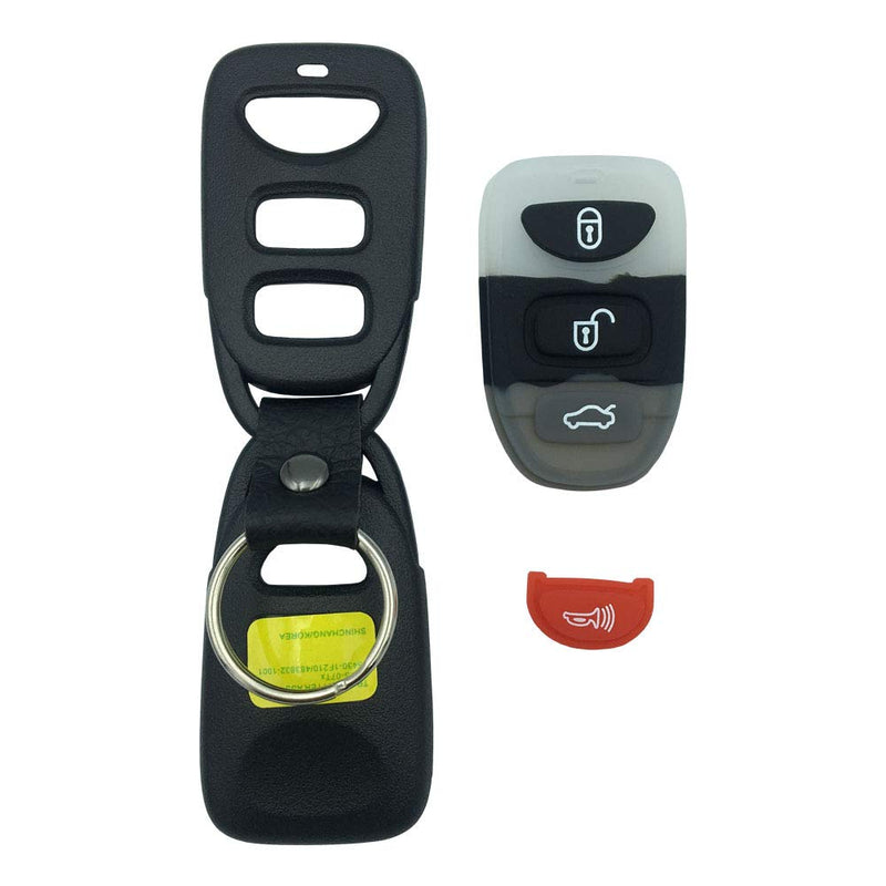  [AUSTRALIA] - Keyless Entry Remote Key Fob Case with 4 Button Key Shell for Hyundai Elantra Sonata No Chips No Battery Holder