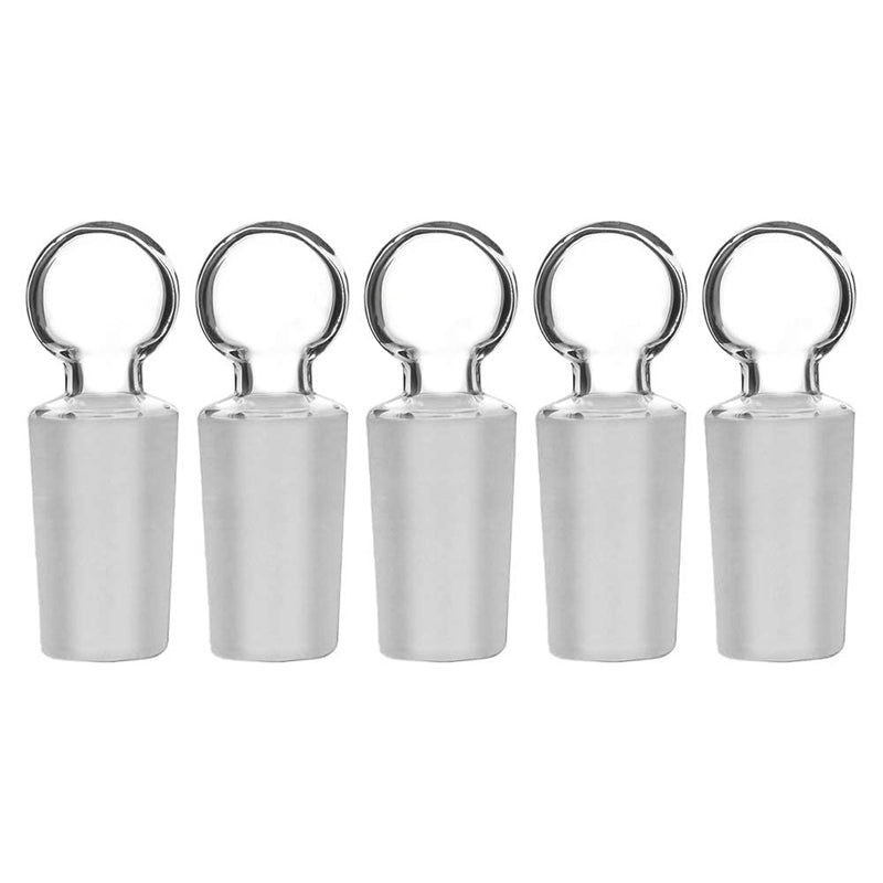  [AUSTRALIA] - StonyLab Glass Penny Head Glass Hollow Stopper for 24/40 Outer Joint Glass, with Closed Bottom (5 Pack) 24/40 Joint