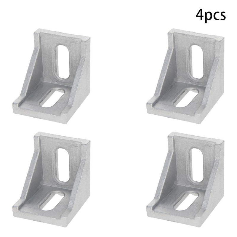 MroMax 4PCS Inner Angle Bracket Gusset Aluminum Alloy Inner Joint Bracket Suitable for 4040 Series Aluminum Extrusion Profile Silver - LeoForward Australia