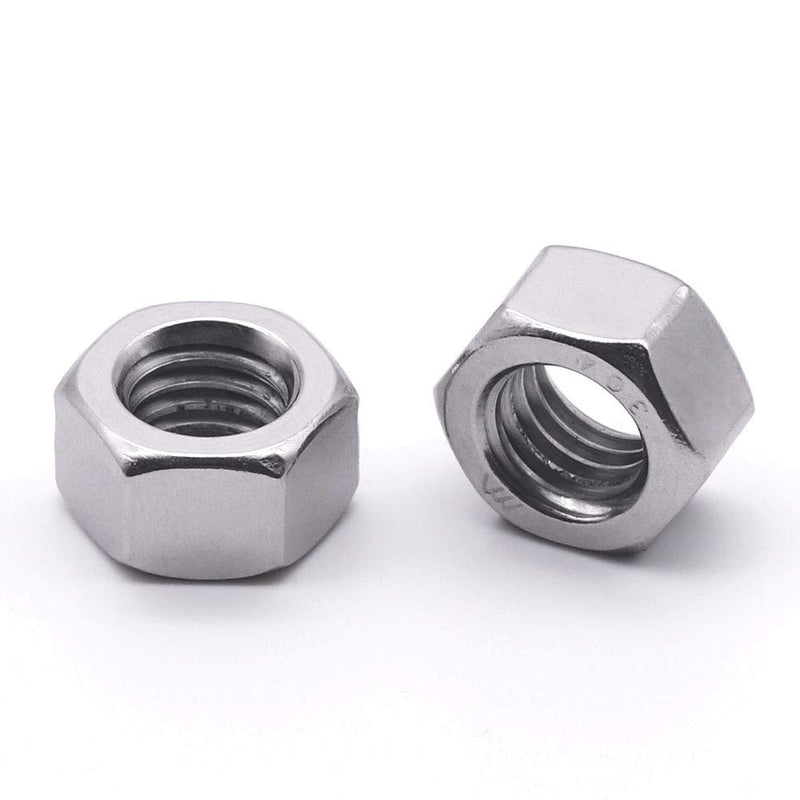  [AUSTRALIA] - 3/8-16 Stainless Steel Finished Hex Nut, 304 Stainless Steel 18-8 Hexagon Nut, Bright Finish, Full Thread, ASME B18.2.2, 25 of Pack 3/8-16 (25 pcs)