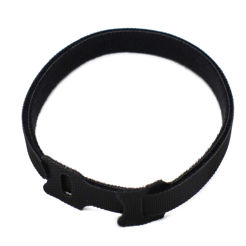  [AUSTRALIA] - Eowpower 50 Pcs Black 12 x 1/2 inch Reusable Cable Ties Microfiber Cloth Hook and Loop Cable Straps Network Wire Management Organizer