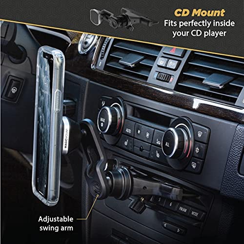  [AUSTRALIA] - Scosche MM2CDPDVSR-SP MagicMount Pro Universal 3-in-1 Phone Vent/Dash/CD/GPS Mount for Vehicles, Removable, Neodymium Magnet, Black 3-in-1 Swing Arm 1 Pack